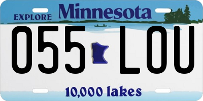 MN license plate 055LOU