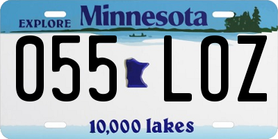 MN license plate 055LOZ