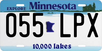 MN license plate 055LPX