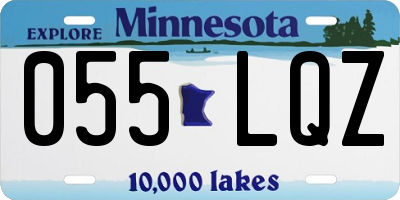 MN license plate 055LQZ