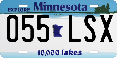 MN license plate 055LSX