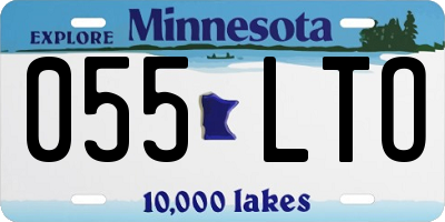 MN license plate 055LTO