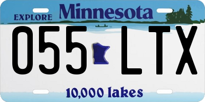 MN license plate 055LTX