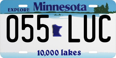 MN license plate 055LUC