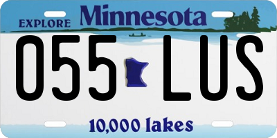 MN license plate 055LUS