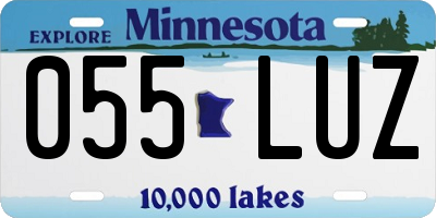 MN license plate 055LUZ