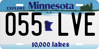 MN license plate 055LVE