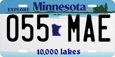 MN license plate 055MAE
