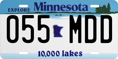 MN license plate 055MDD