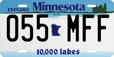 MN license plate 055MFF