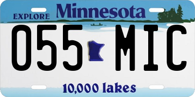 MN license plate 055MIC