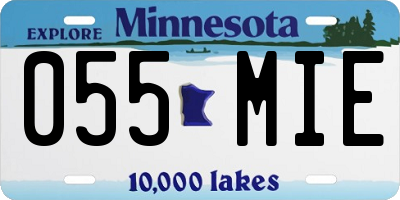 MN license plate 055MIE