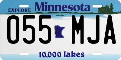 MN license plate 055MJA