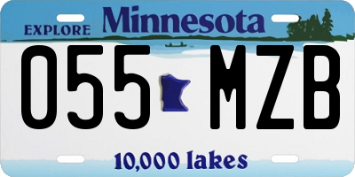 MN license plate 055MZB