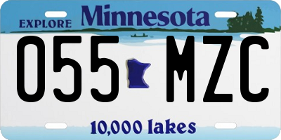 MN license plate 055MZC