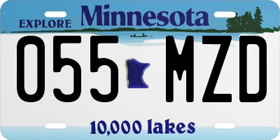 MN license plate 055MZD