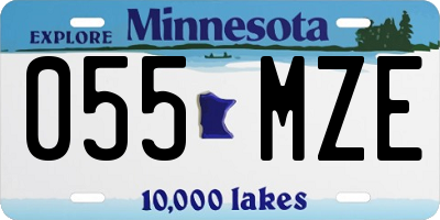 MN license plate 055MZE