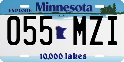 MN license plate 055MZI