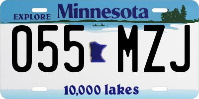MN license plate 055MZJ