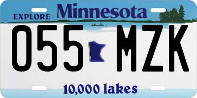 MN license plate 055MZK