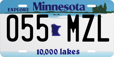 MN license plate 055MZL