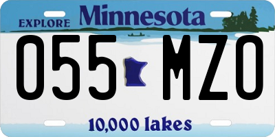 MN license plate 055MZO