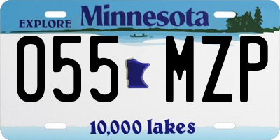 MN license plate 055MZP