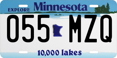 MN license plate 055MZQ