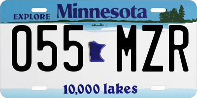 MN license plate 055MZR