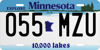 MN license plate 055MZU