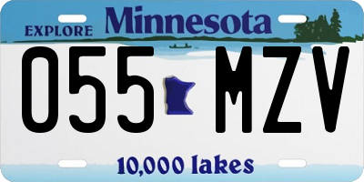 MN license plate 055MZV