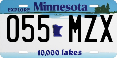 MN license plate 055MZX