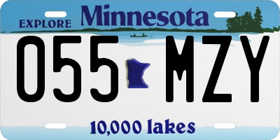 MN license plate 055MZY