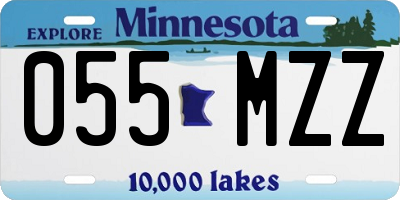 MN license plate 055MZZ