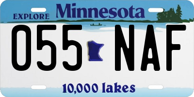 MN license plate 055NAF