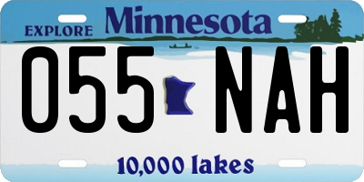 MN license plate 055NAH