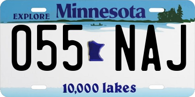 MN license plate 055NAJ