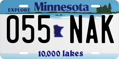 MN license plate 055NAK