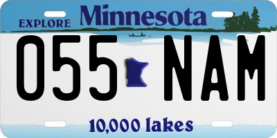 MN license plate 055NAM