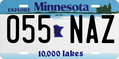 MN license plate 055NAZ