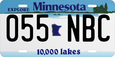 MN license plate 055NBC