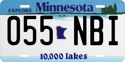 MN license plate 055NBI
