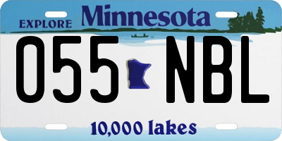 MN license plate 055NBL