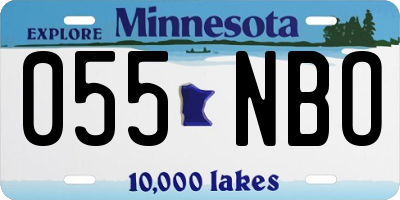 MN license plate 055NBO