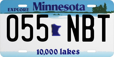 MN license plate 055NBT