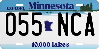 MN license plate 055NCA