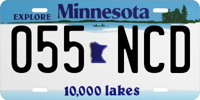 MN license plate 055NCD