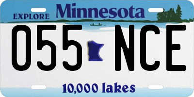 MN license plate 055NCE