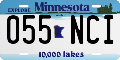 MN license plate 055NCI