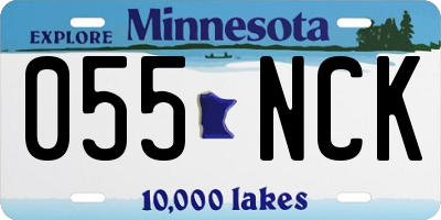 MN license plate 055NCK